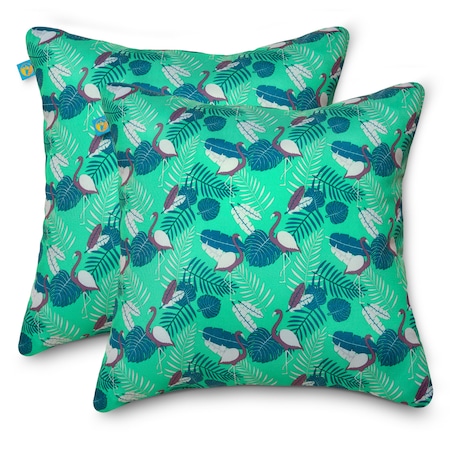 Duck Covers Water-Resistant Accent Pillows, Mojito Flamingo, PK2 PMOP1818